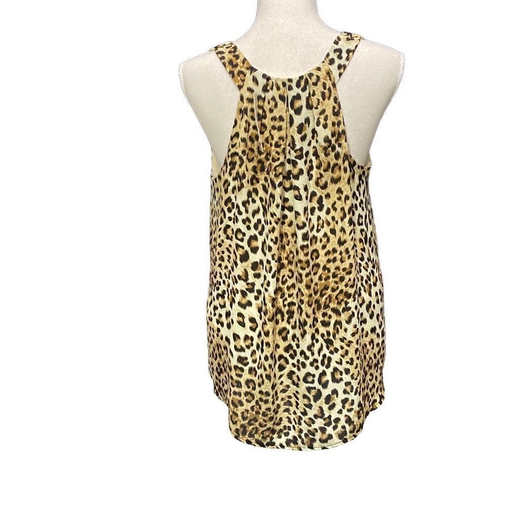 Francescas Everly Brown Animal Print Lined Sleeveless Top Size Small NWT - Picture 6 of 6